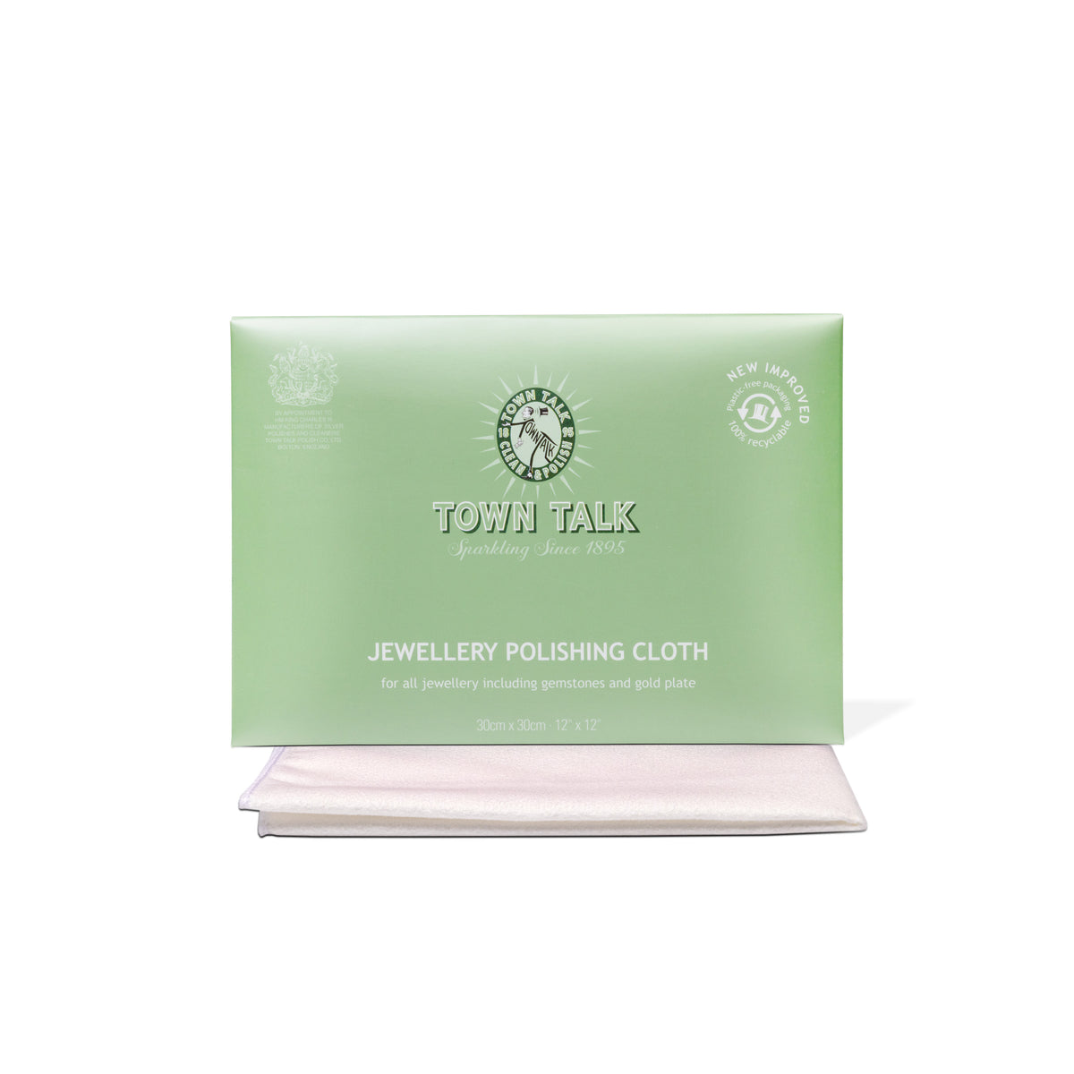 Town Talk Jewellery Polishing Cloth 30x30cm - soft microfibre versatile for all types of jewellery