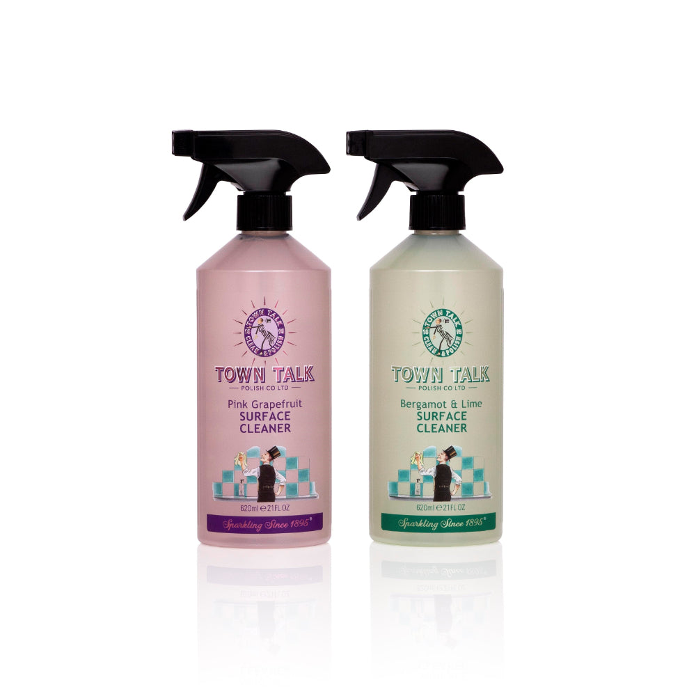 Town Talk Polish Surface Cleaner 620ml Trigger Bottles Pink Grapefruit and Bergamot and Lime