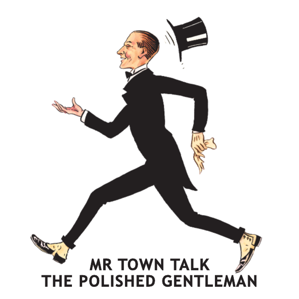Mr Town Talk Polished Gentleman Brand Mascot Illustration