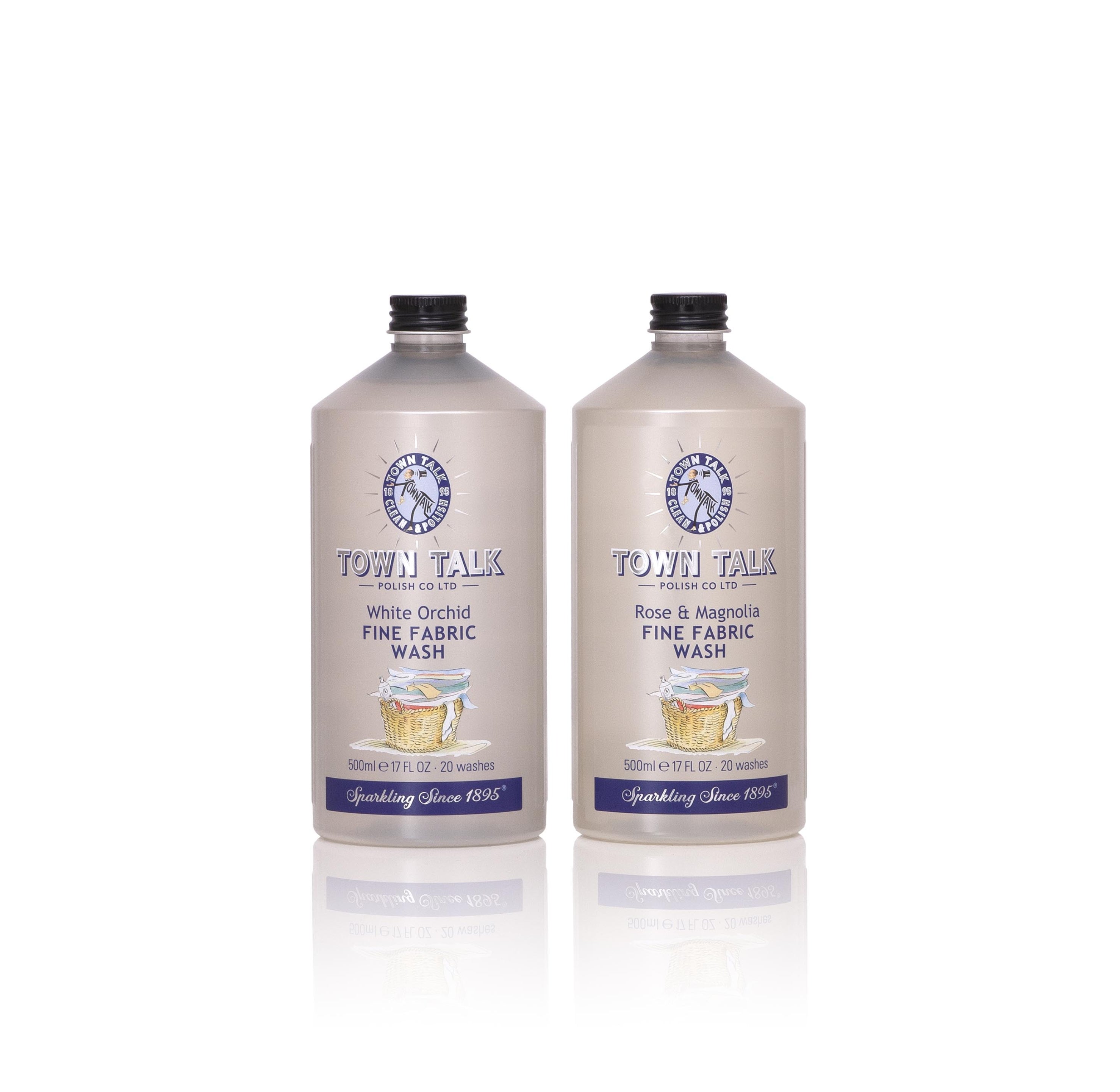Town Talk Polish Fine Fabric Wash 500ml Bottles White Orchid and Rose and Magnolia